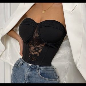 Black Crop Tube Top. Size Medium